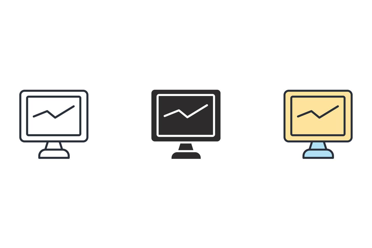 monitoring icons  symbol vector elements for infographic web