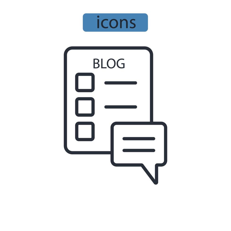 Blog icons  symbol vector elements for infographic web