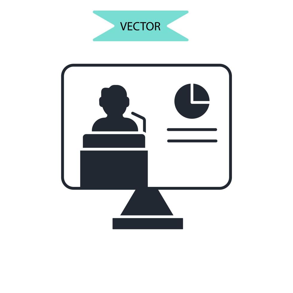 seminar icons  symbol vector elements for infographic web