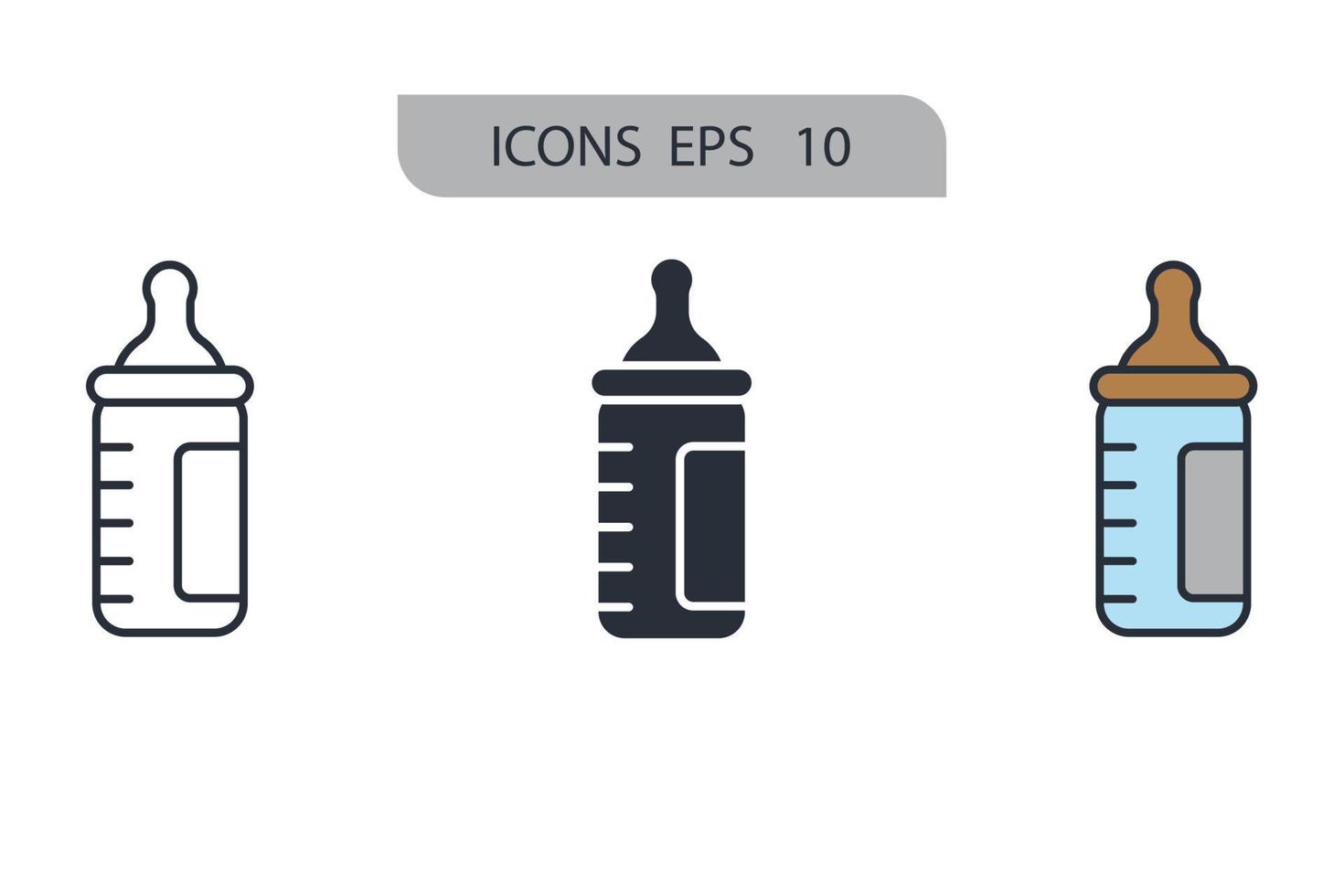 botella chupete iconos símbolo vector elementos para infografía web