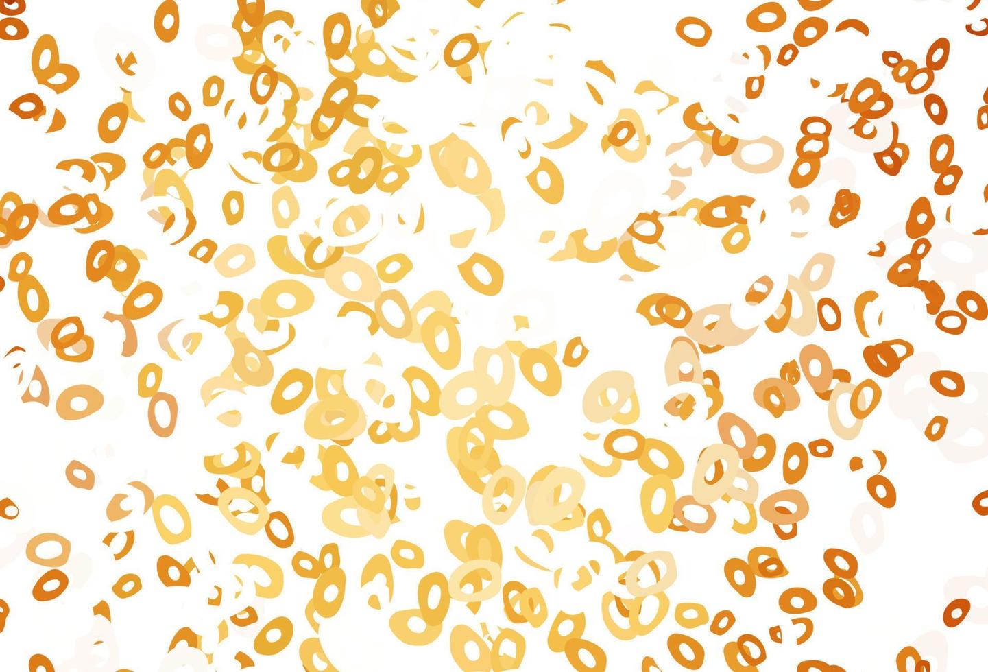 Light Yellow, Orange vector background with bubbles.