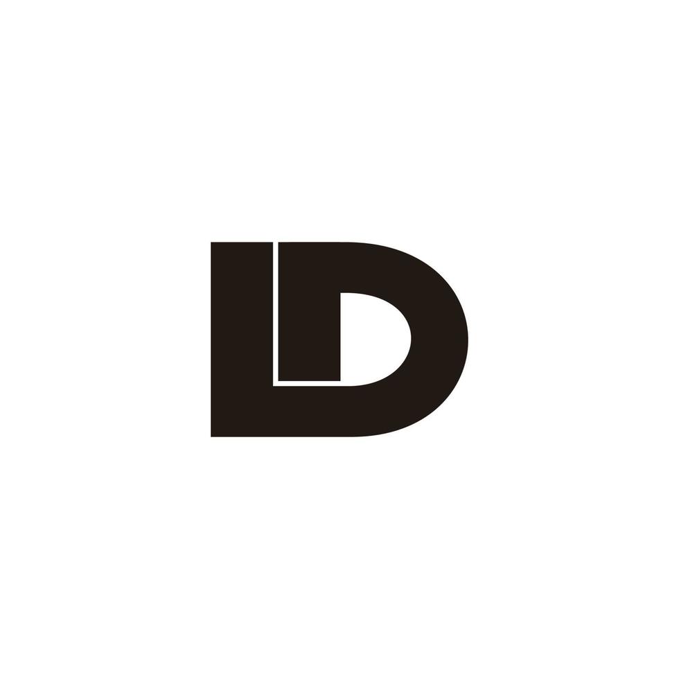 letter ld simple geometric line logo vector
