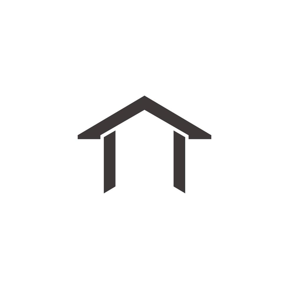 simple home roof arrow geometric line symbol vector