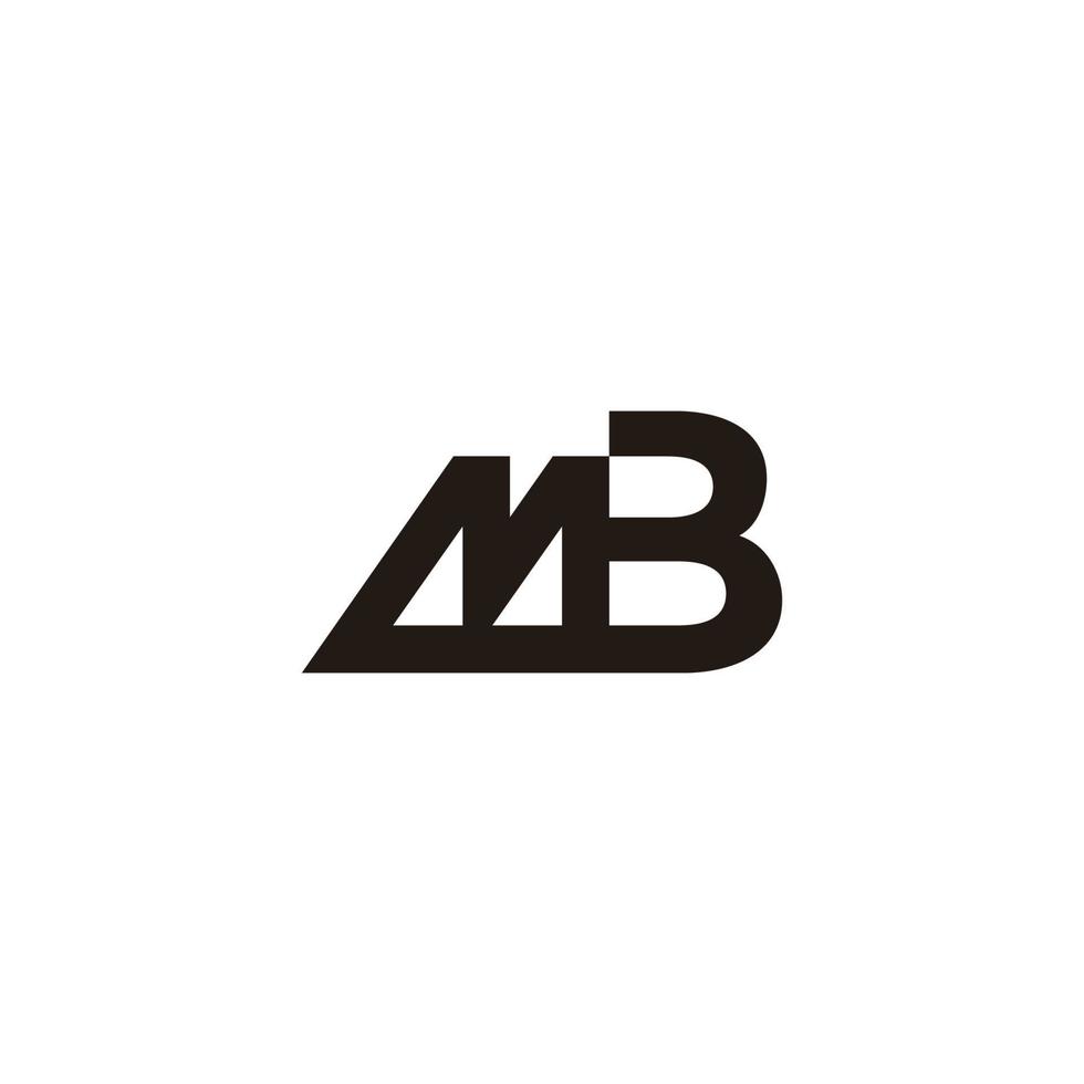 letter mb linked geometric line simple design symbol logo vector