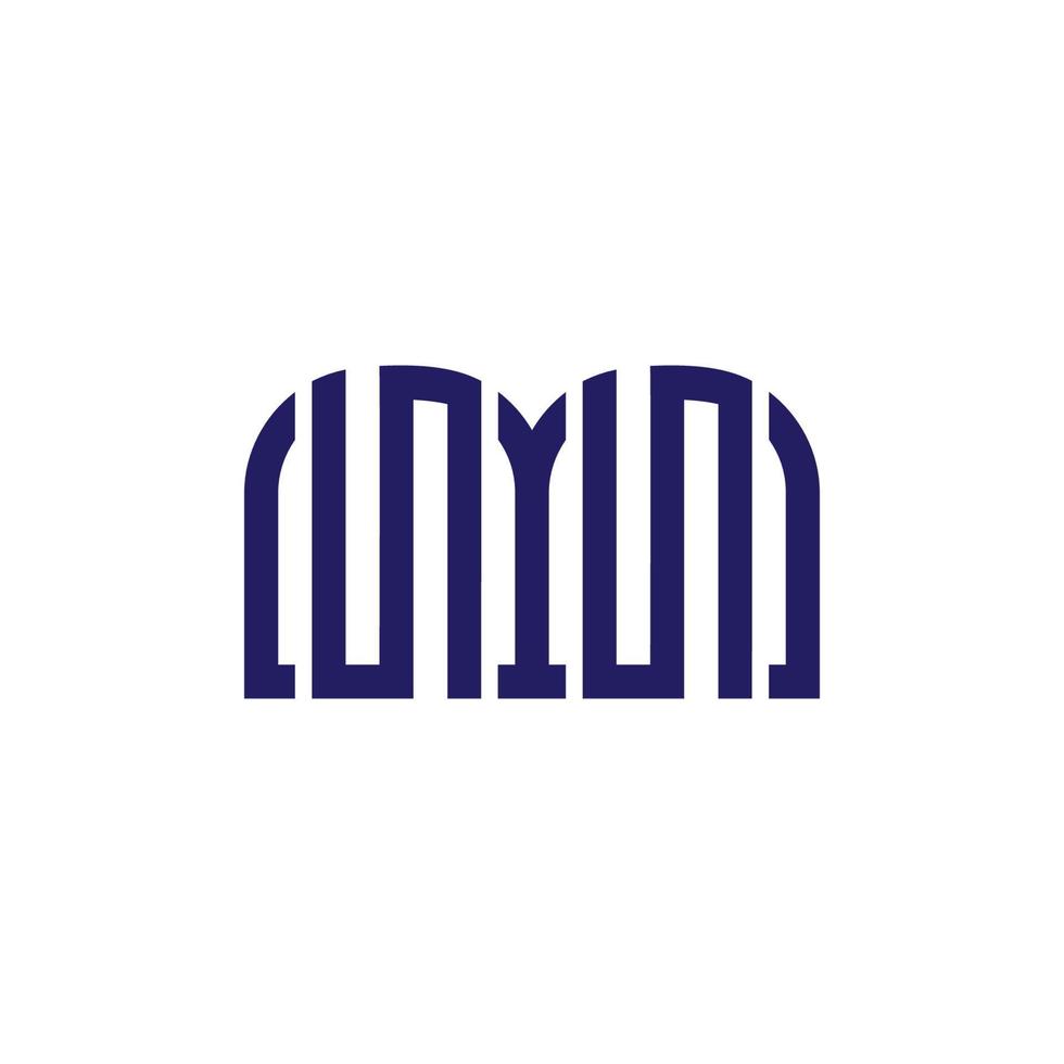letra m rayas geométricas con vector de logotipo de flecha