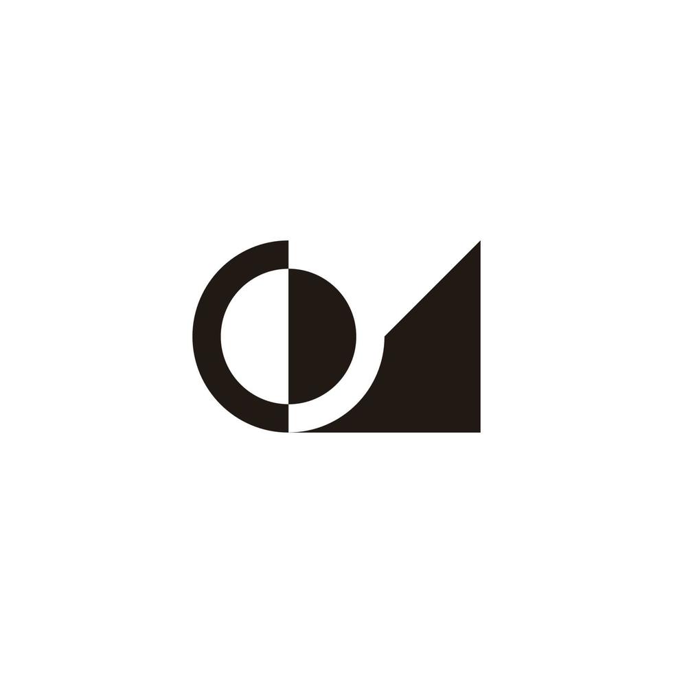 letter om circle geometric slice logo vector