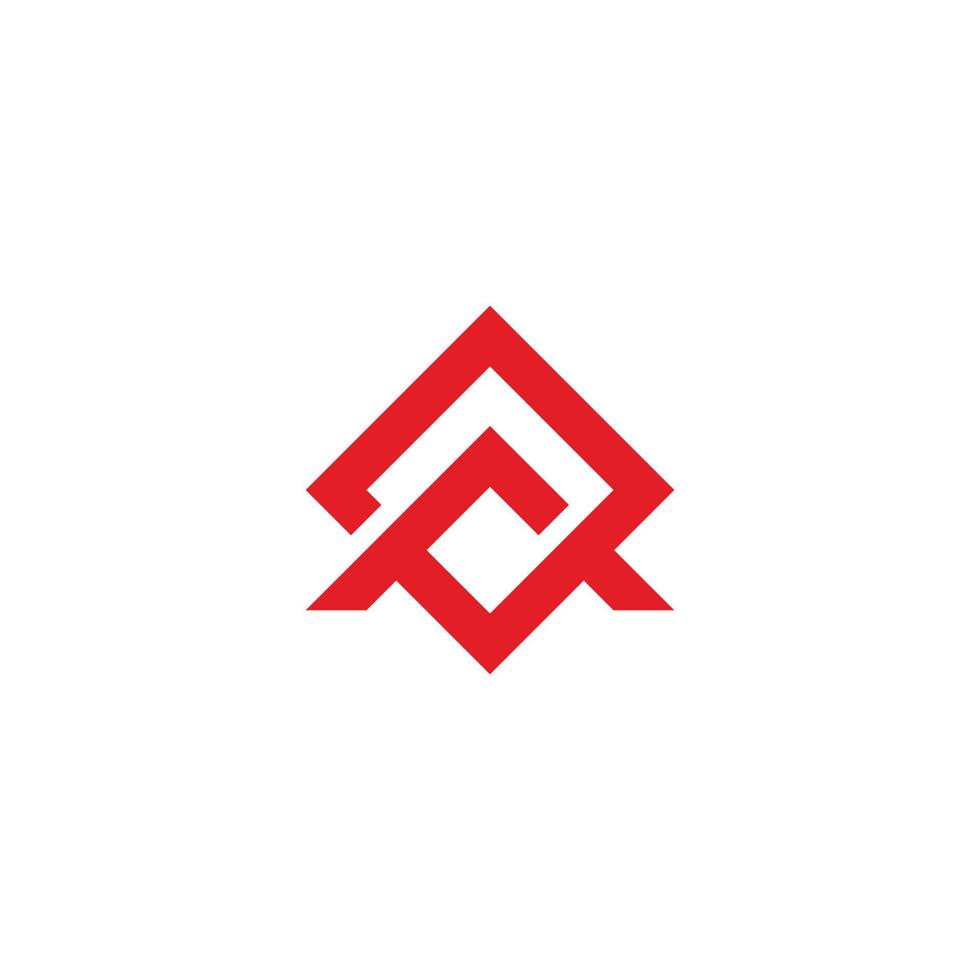 square frame arrow design geometric logo vector