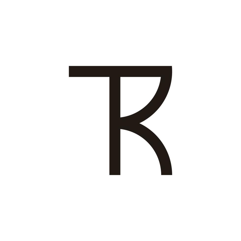 letter tr simple linked line geometric clear logo vector