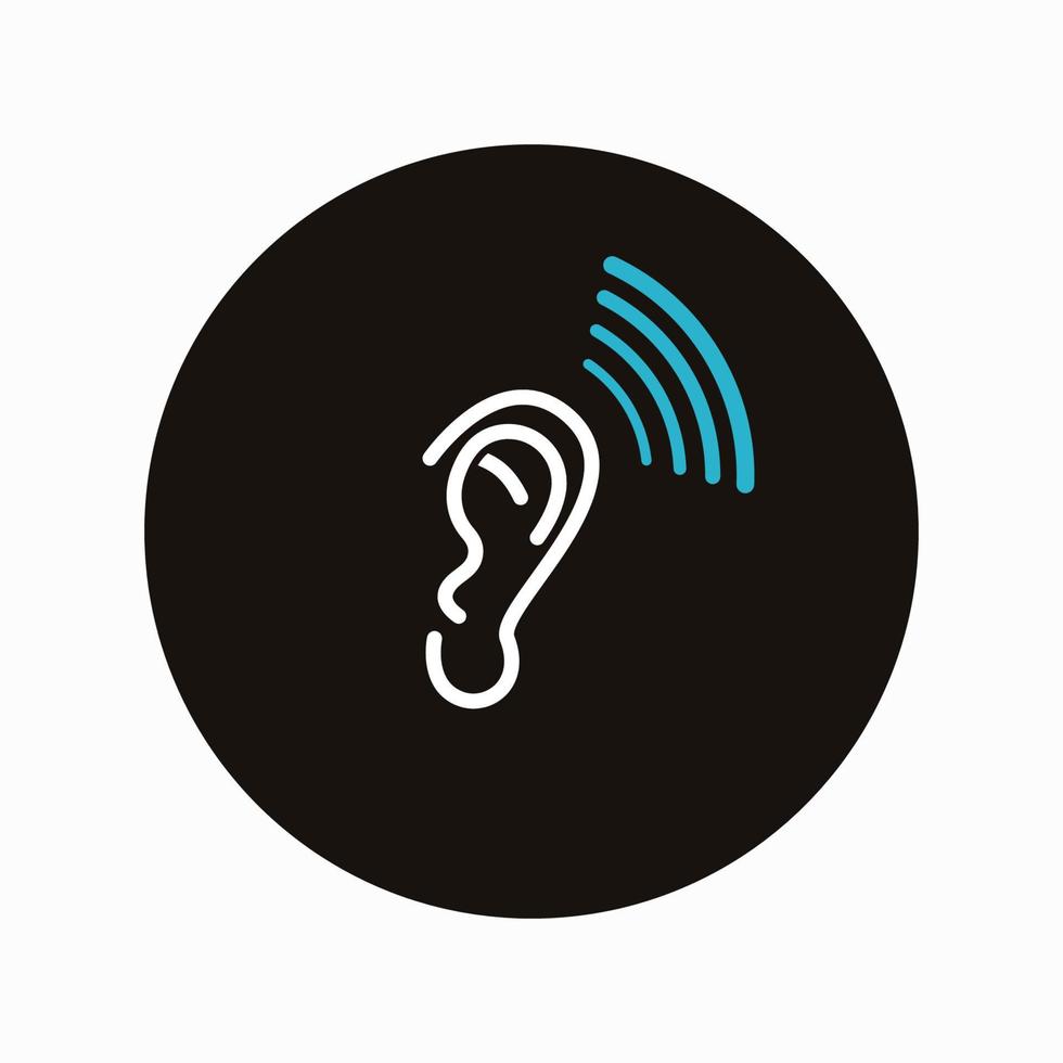 Ear and sound bar icon design vector illustration. Listening concept