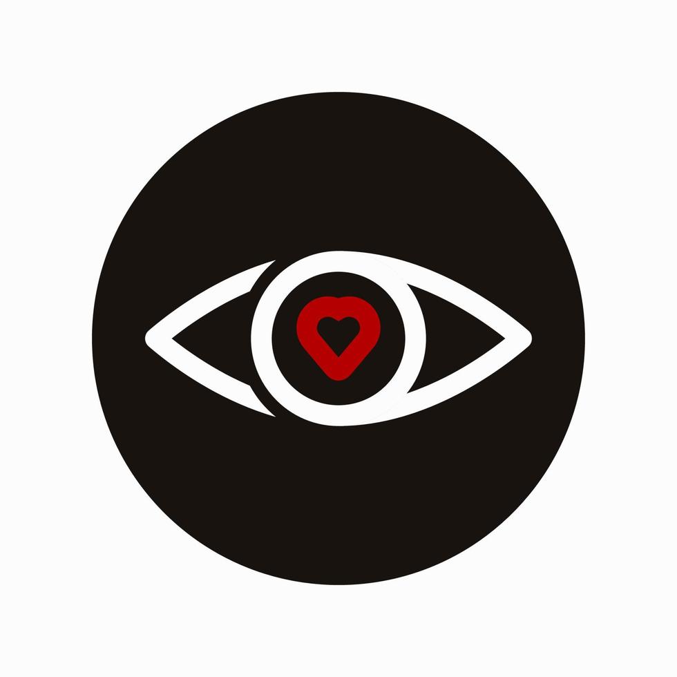 línea de ojos con ilustración de vector de diseño de icono de corazón