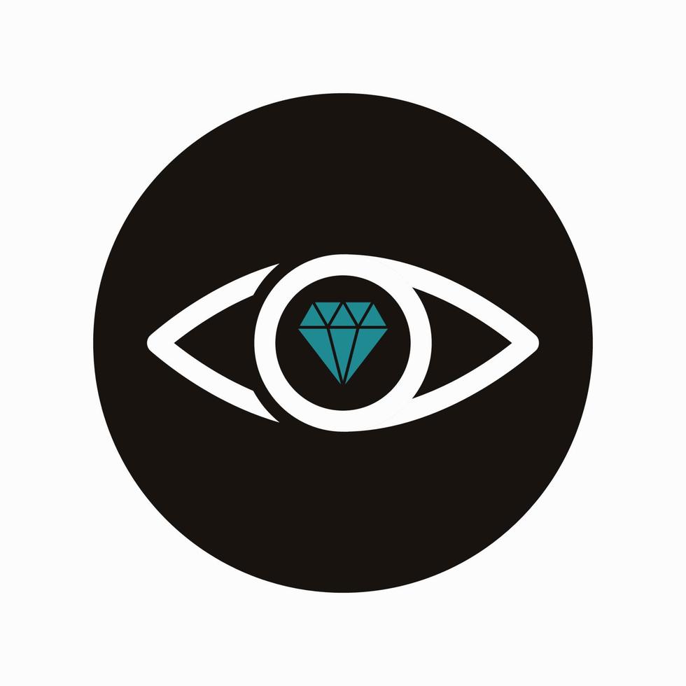 Eye line with diamond gem icon design vector illustration