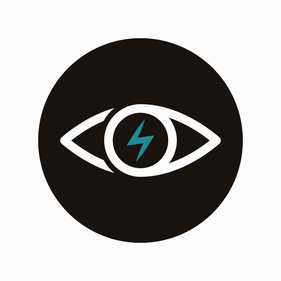 Eye line with thunder bolt icon design vector illustration