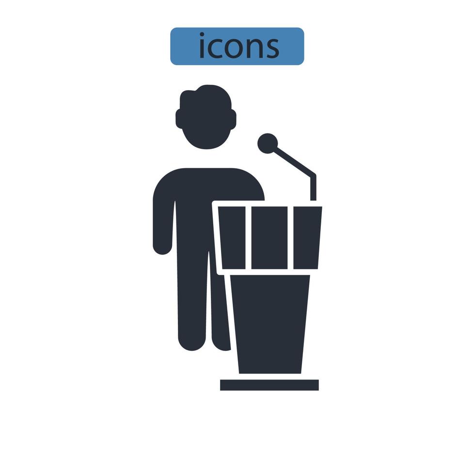 iconos de conferencia símbolo elementos vectoriales para web infográfico vector