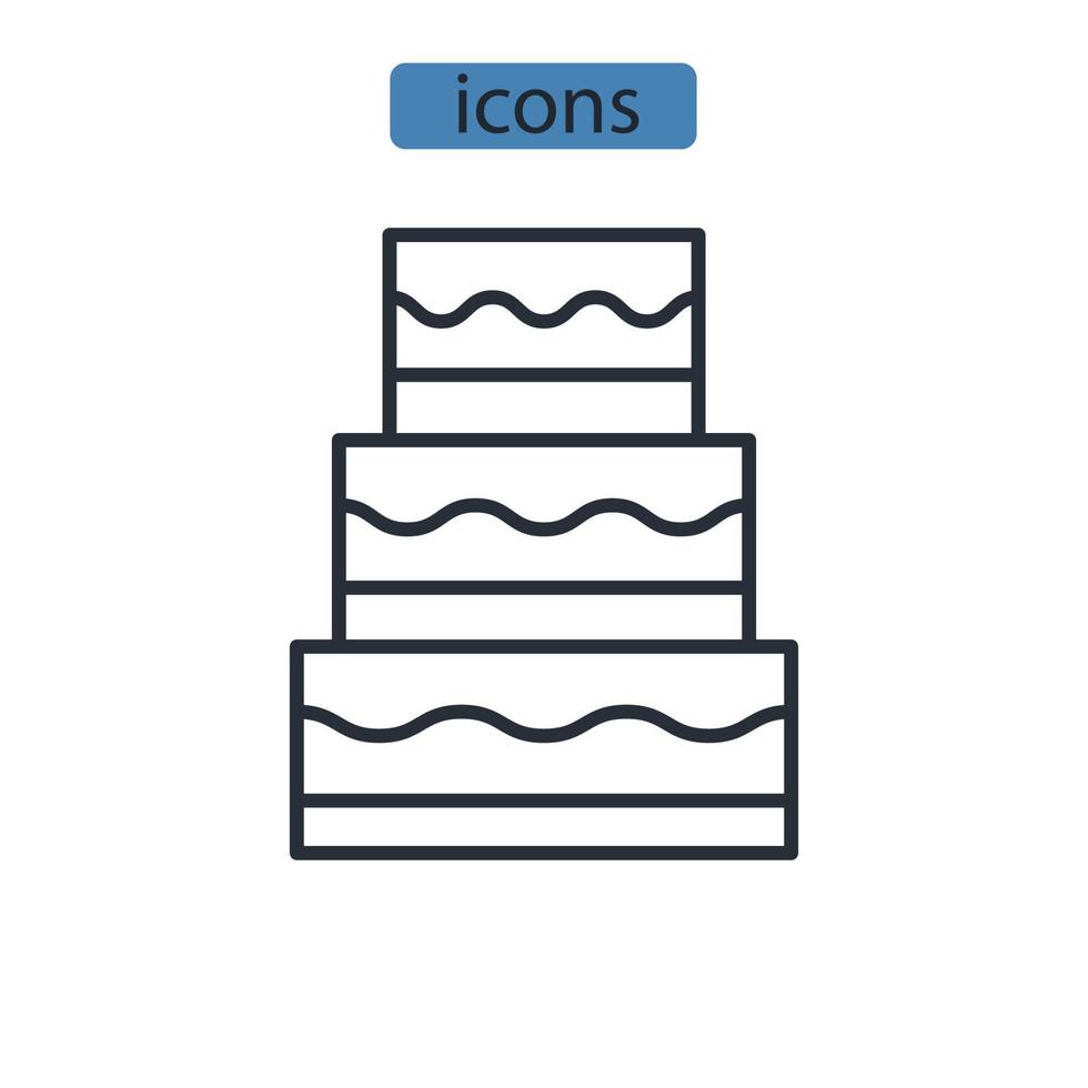 Cake icons  symbol vector elements for infographic web