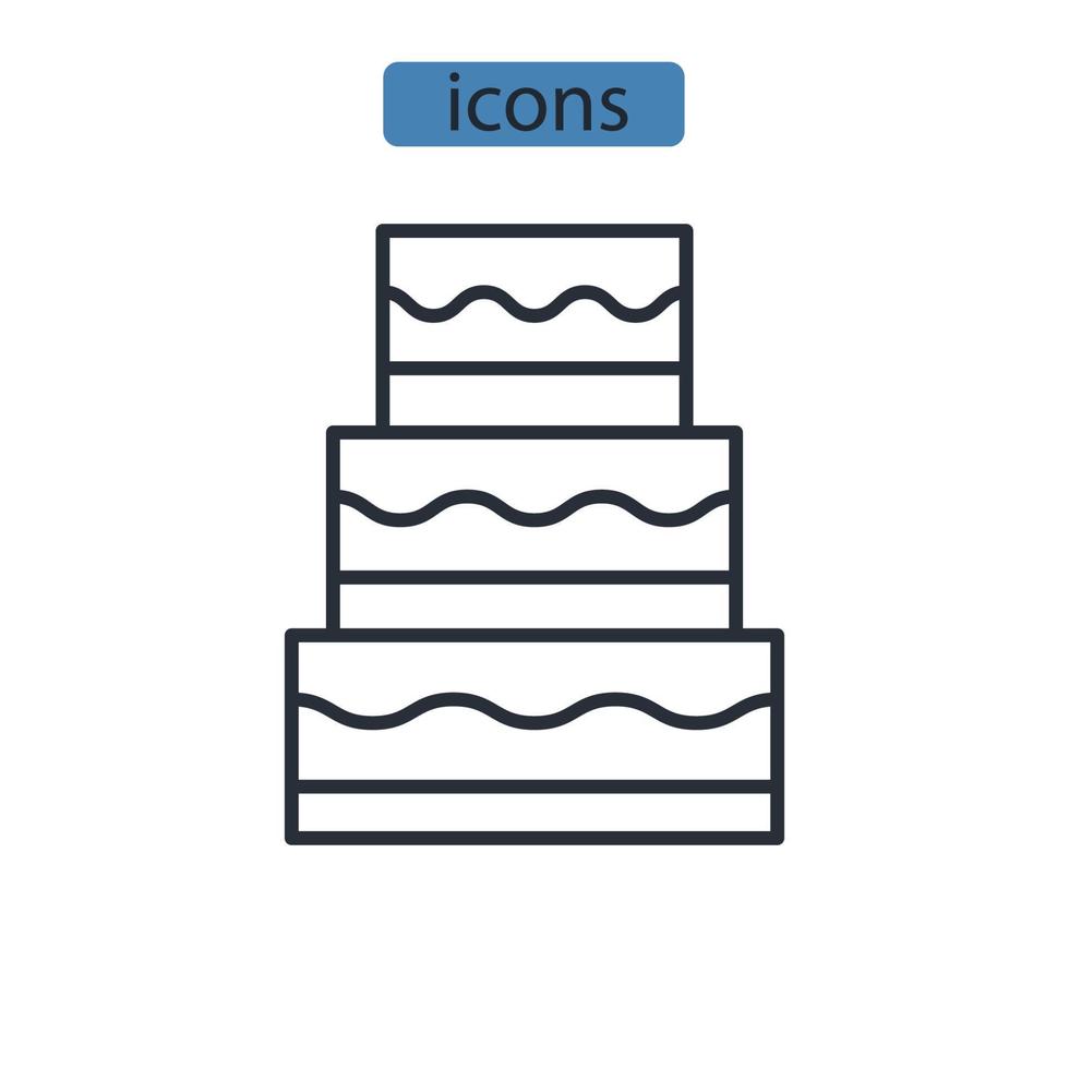 Cake icons  symbol vector elements for infographic web