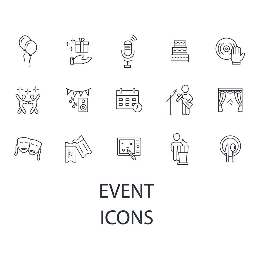 Event icons set . Event pack symbol vector elements for infographic web