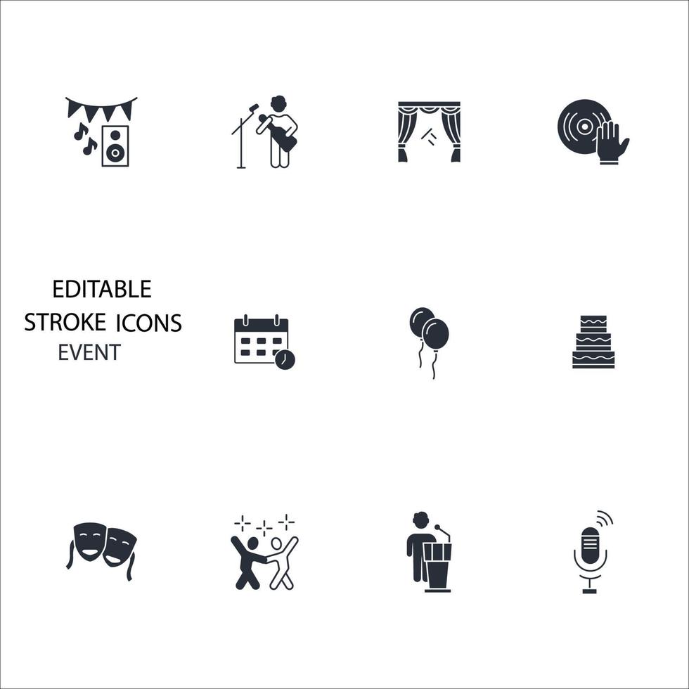 Event icons set . Event pack symbol vector elements for infographic web