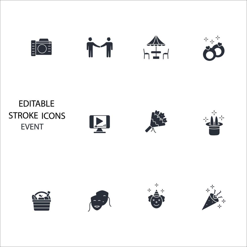 Event icons set . Event pack symbol vector elements for infographic web