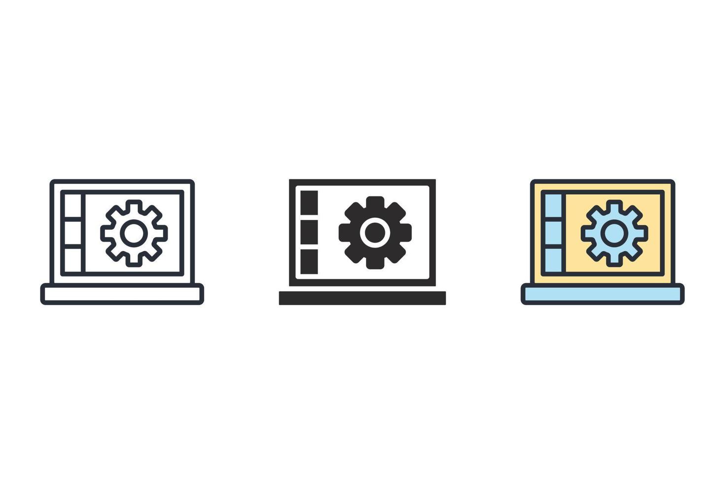 iconos técnicos símbolo elementos vectoriales para infografía web vector