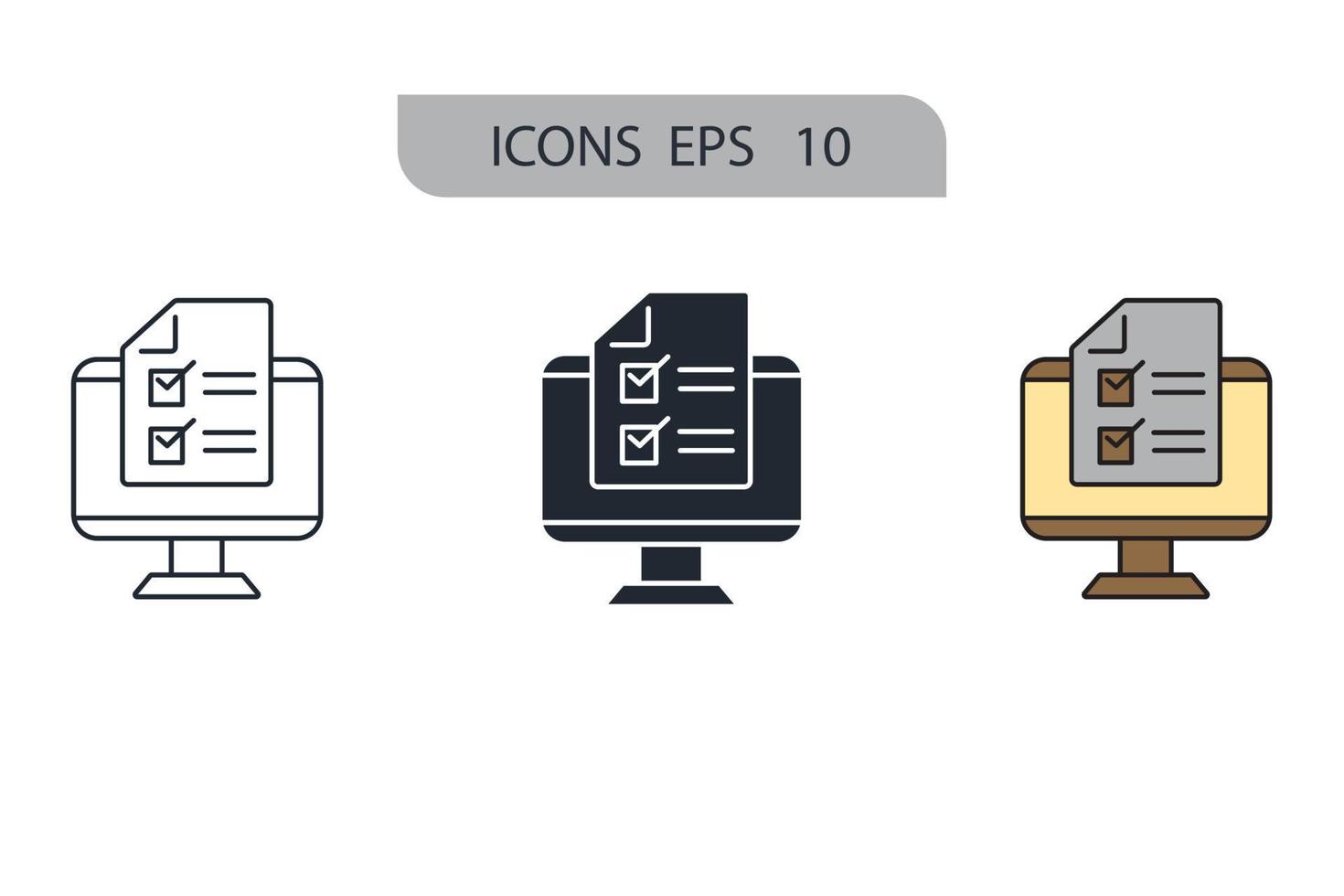 online tests icons  symbol vector elements for infographic web