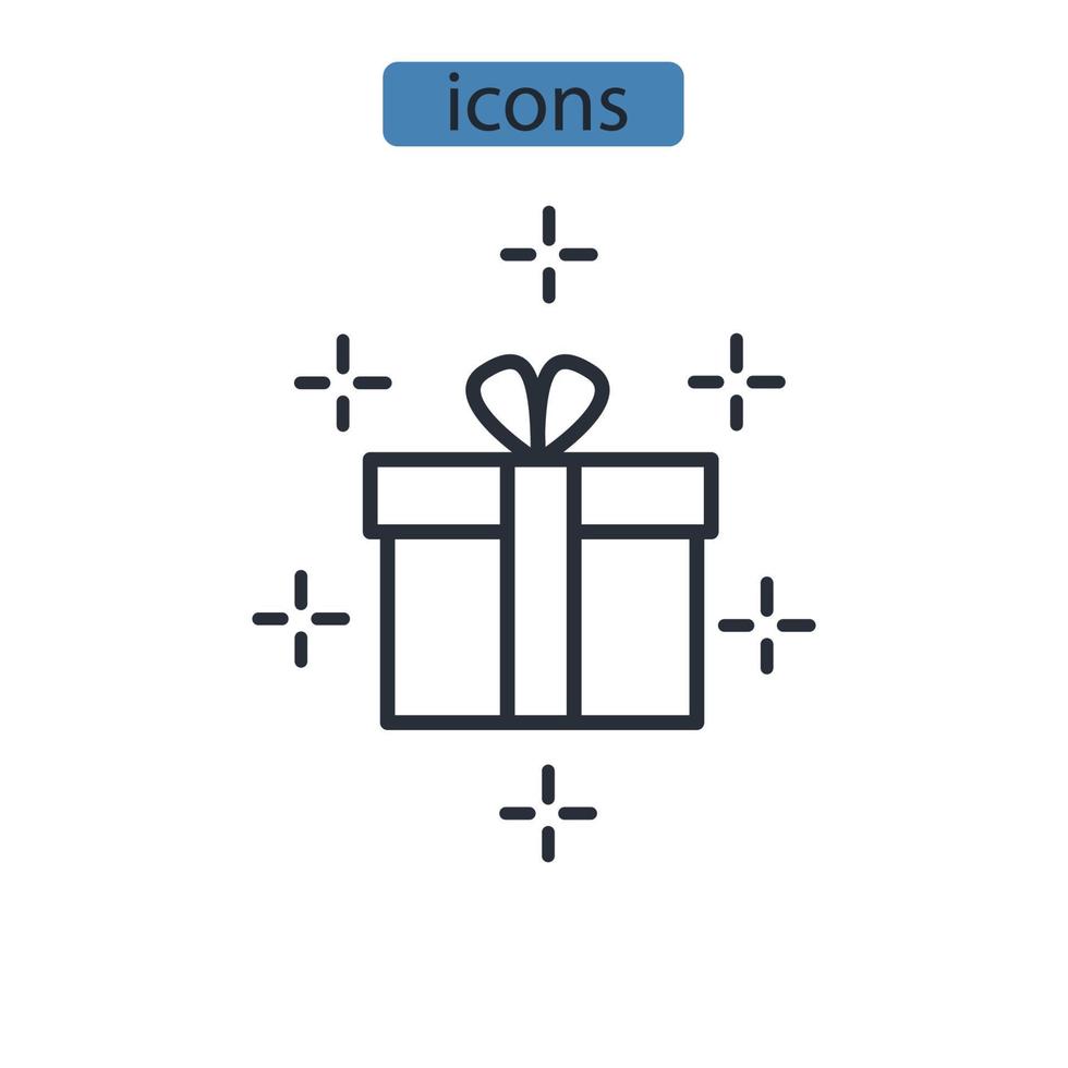 caja de regalo iconos símbolo elementos vectoriales para infografía web vector