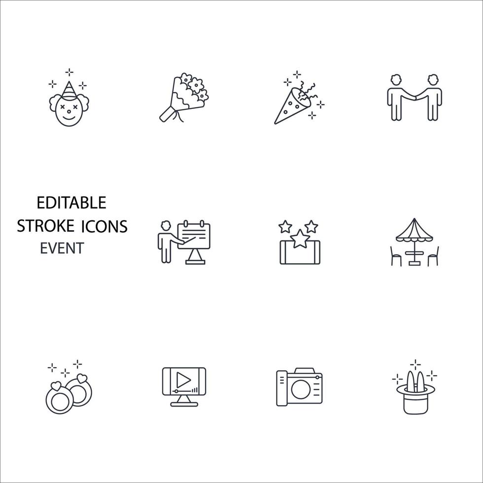 Event icons set . Event pack symbol vector elements for infographic web