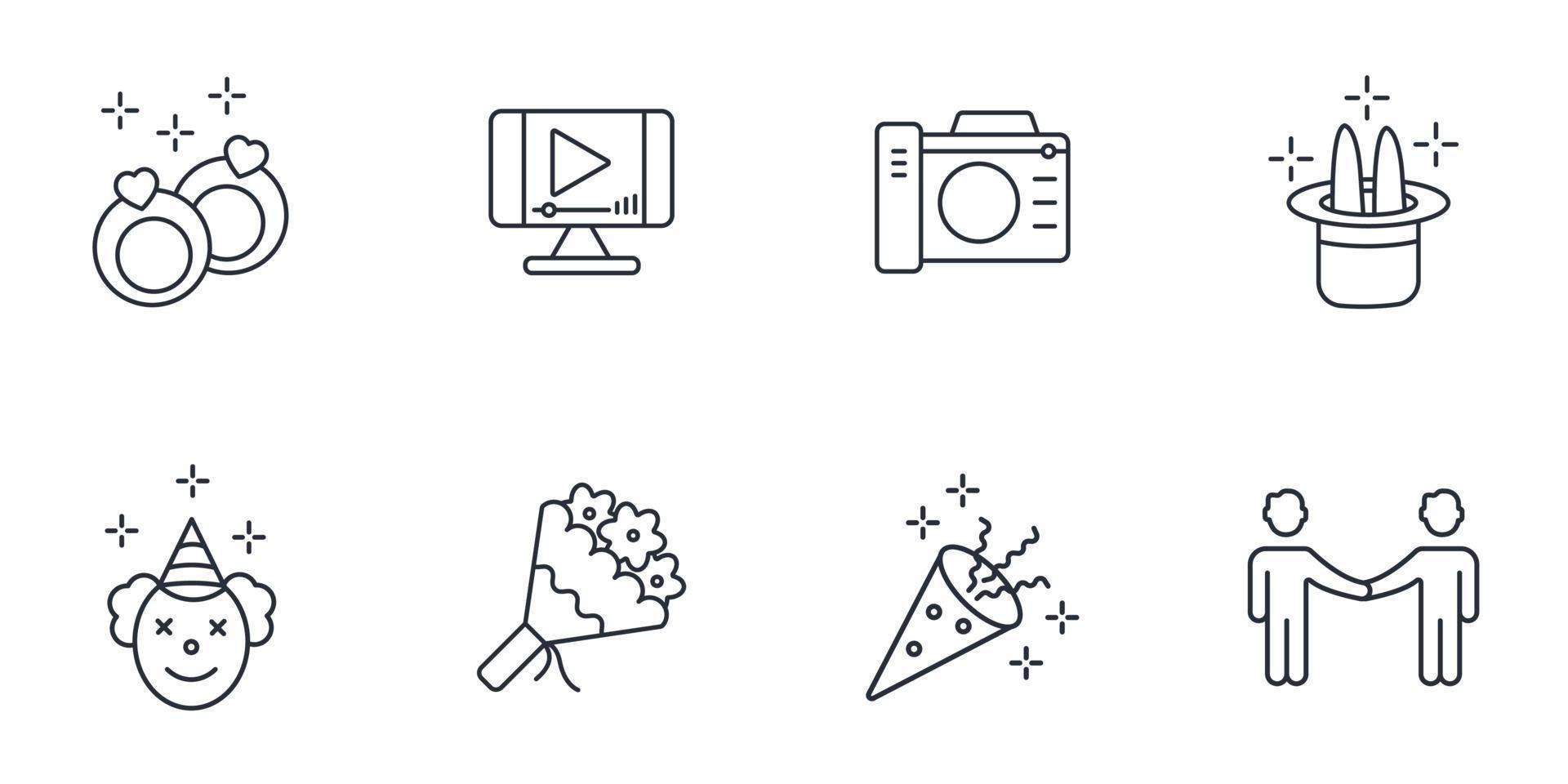 Event icons set . Event pack symbol vector elements for infographic web