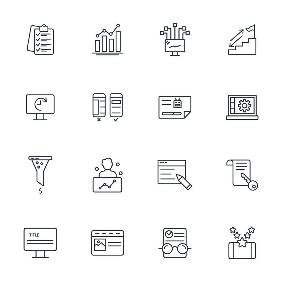 SEO icons set . SEO pack symbol vector elements for infographic web