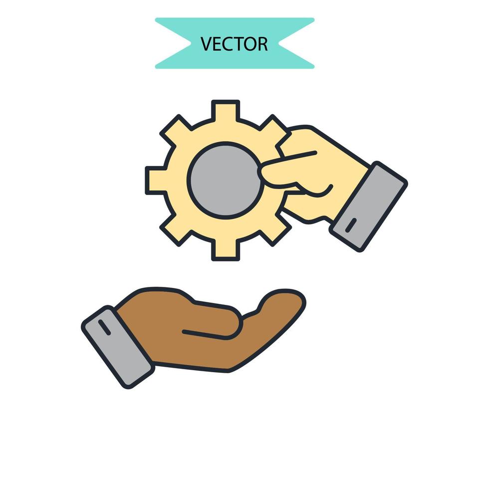 iconos de apoyo símbolo elementos vectoriales para web infográfico vector