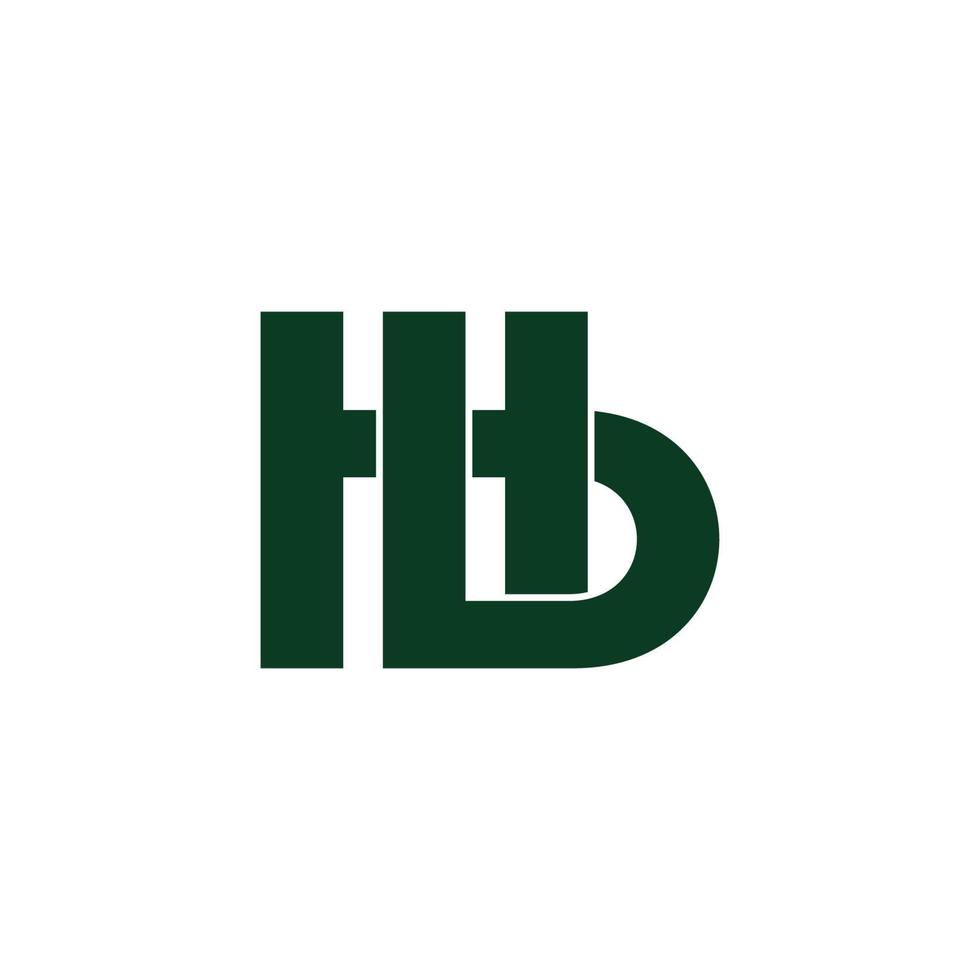 letter hb simple linked lines geometric logo vector