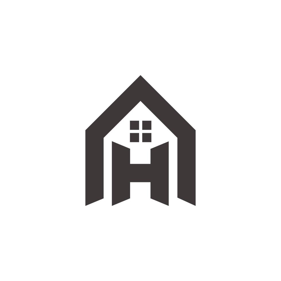 vector de logotipo geométrico simple de windows home letra h