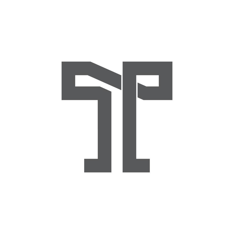 vector de logotipo de línea superpuesta de letra tp