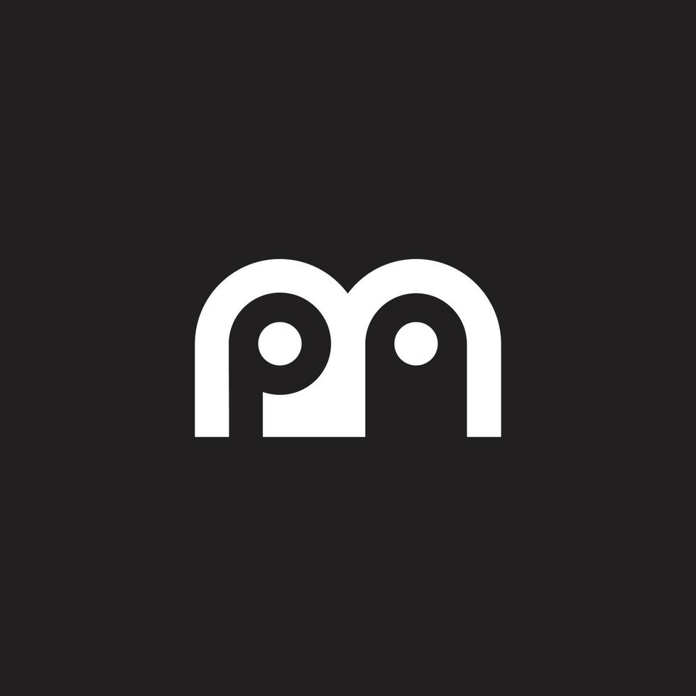 letters pm simple geometric dots logo vector