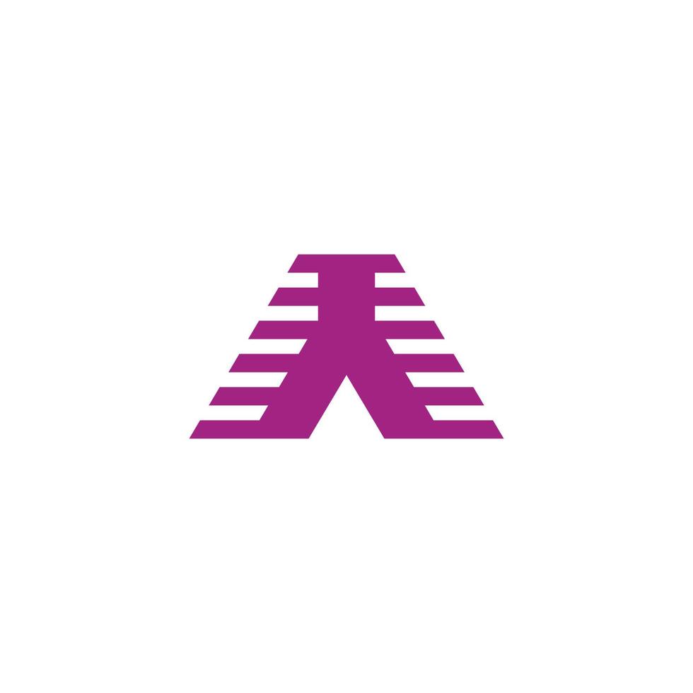 triangle stripes geometric object abstract logo vector