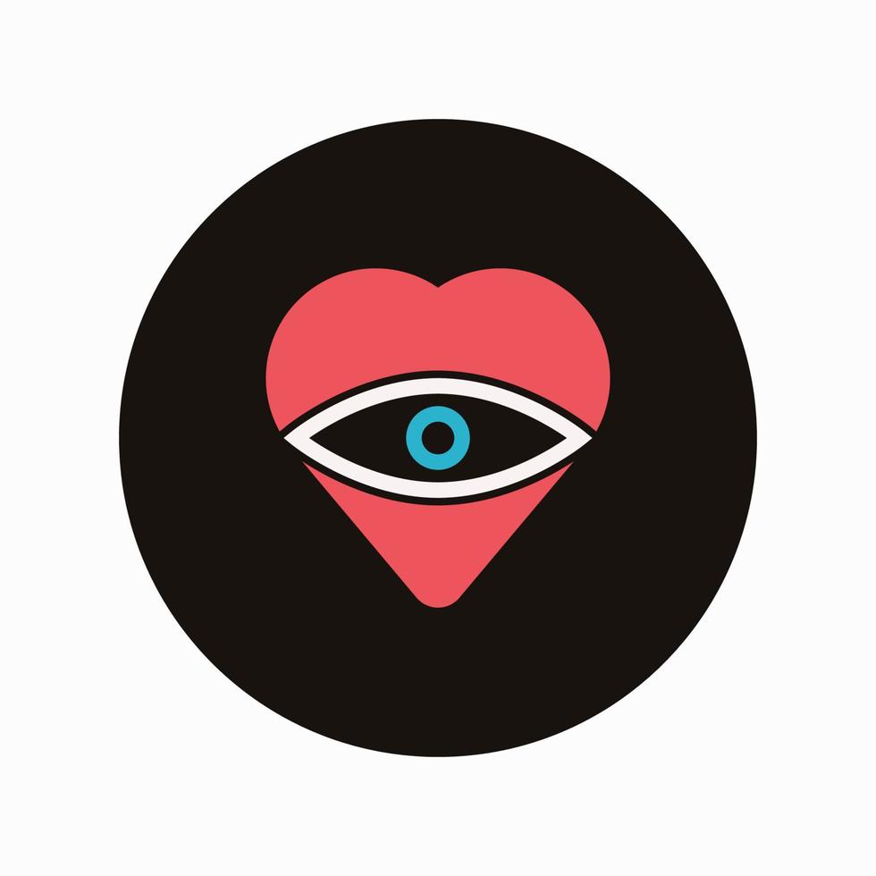 Heart shape with eye icon design vector illustration