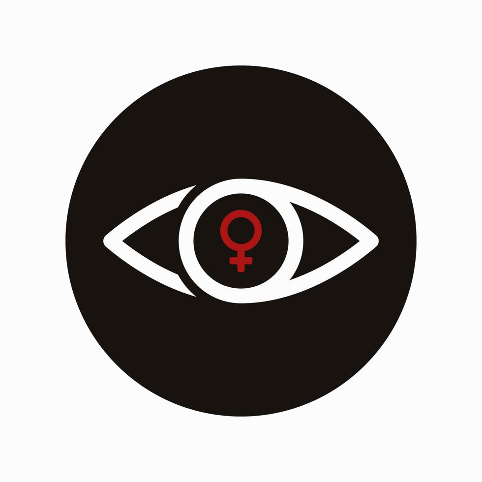 línea de ojos con ilustración de vector de diseño de icono femenino
