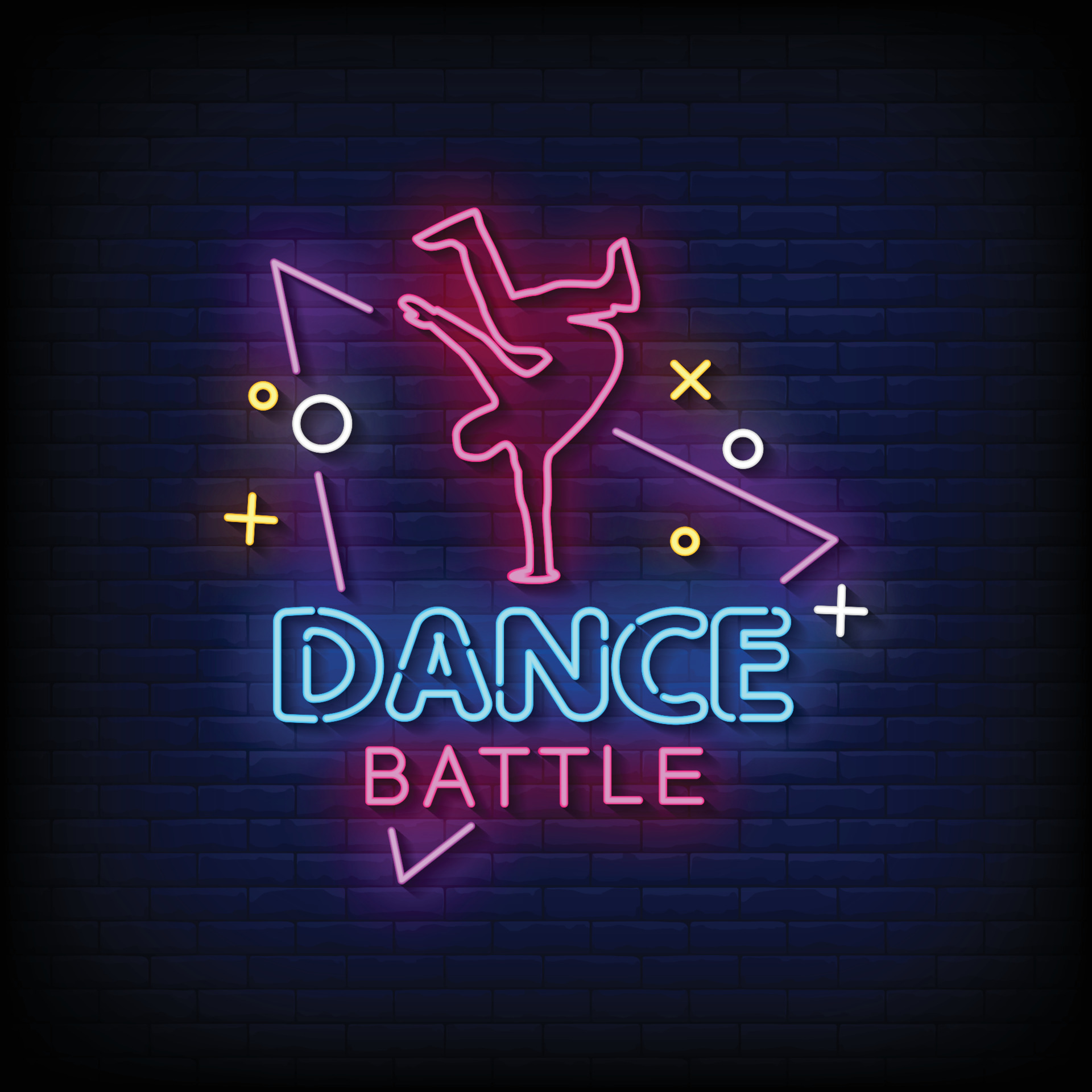 Dance Battle Neon Sign On Brick Wall Background Vector 8023565 Vector Art  at Vecteezy