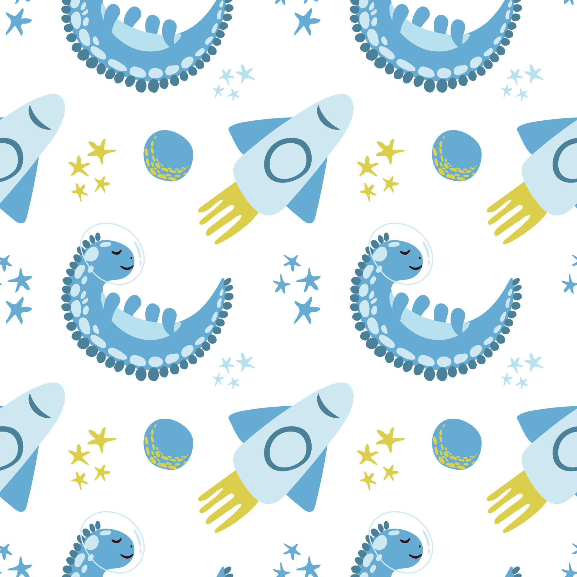 Premium Vector  Set of cute cartoon dinosaur flying with balloons seamless  pattern