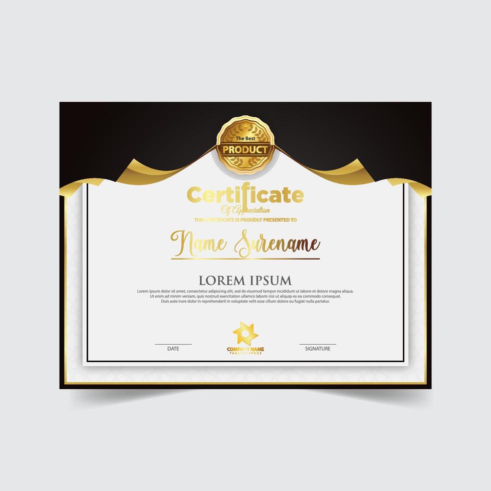 Professional certificate template diploma award design vector