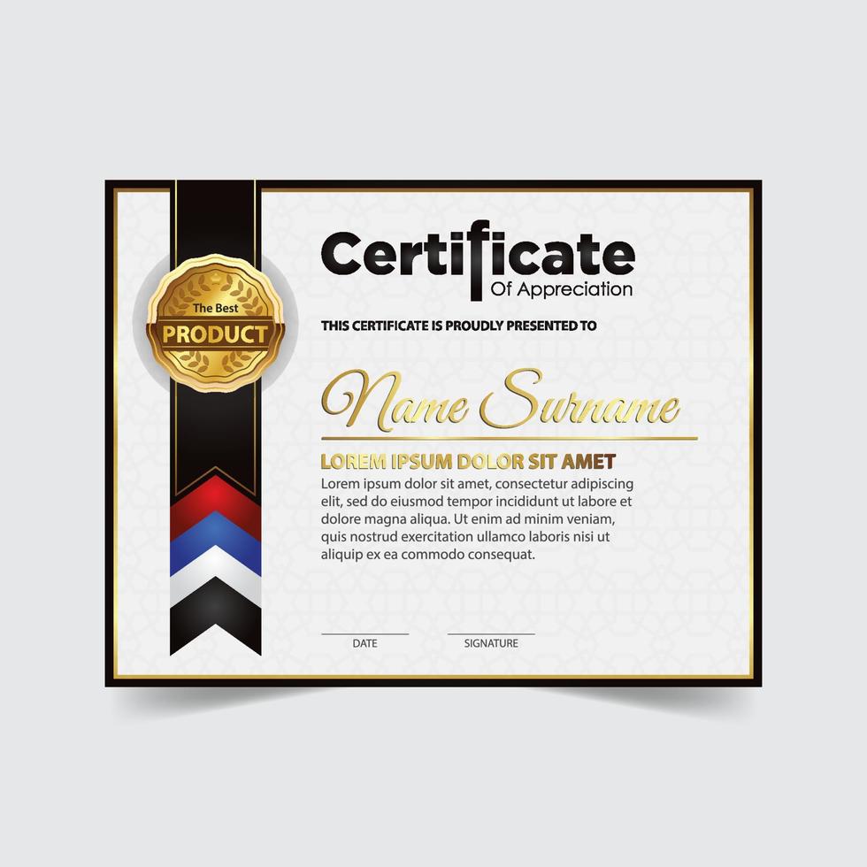 Diploma Certificate of achievement template in vector. Award Templates, achievements for companies, Best Prize Documents vector