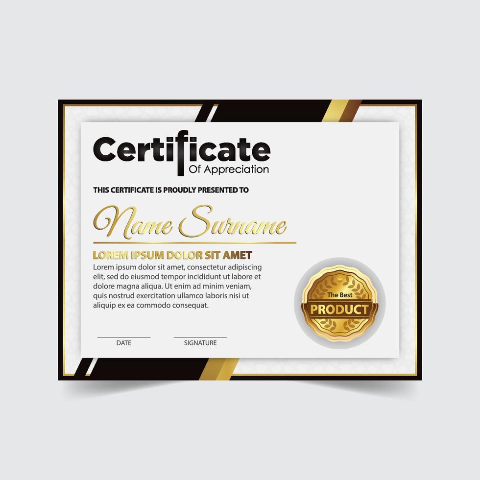 Diploma Certificate of achievement template in vector. Award Templates, achievements for companies, Best Prize Documents vector