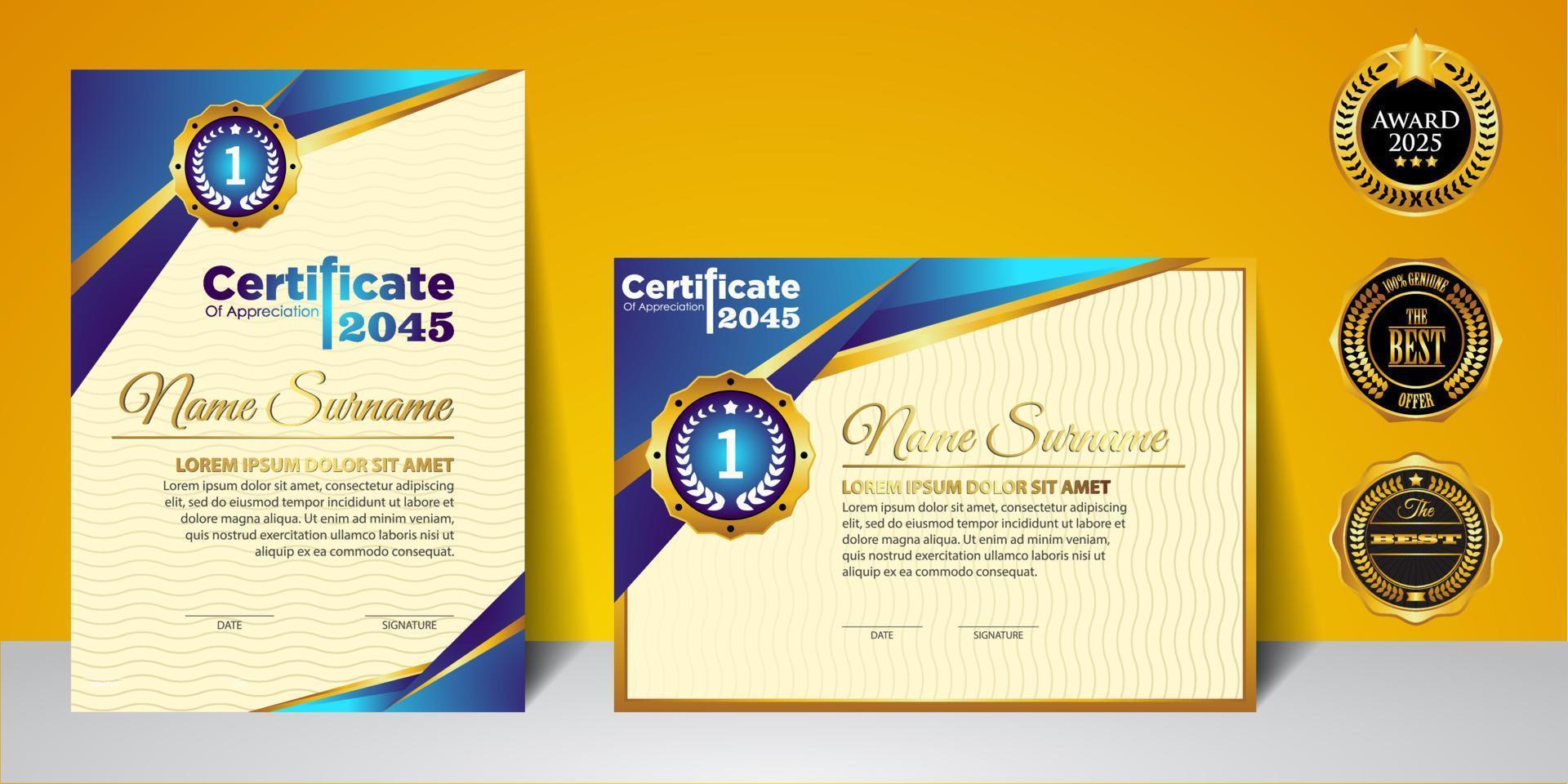 Modern Design Certificate layout concept. Simple elegant and luxurious elegant modern design diploma background vector award certificate template