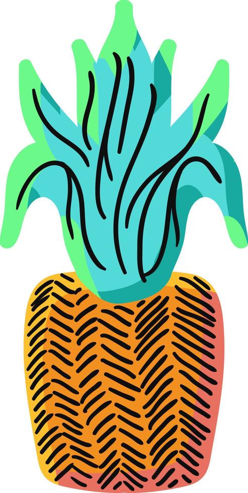 Natural pineapple hand drawn vector illustration