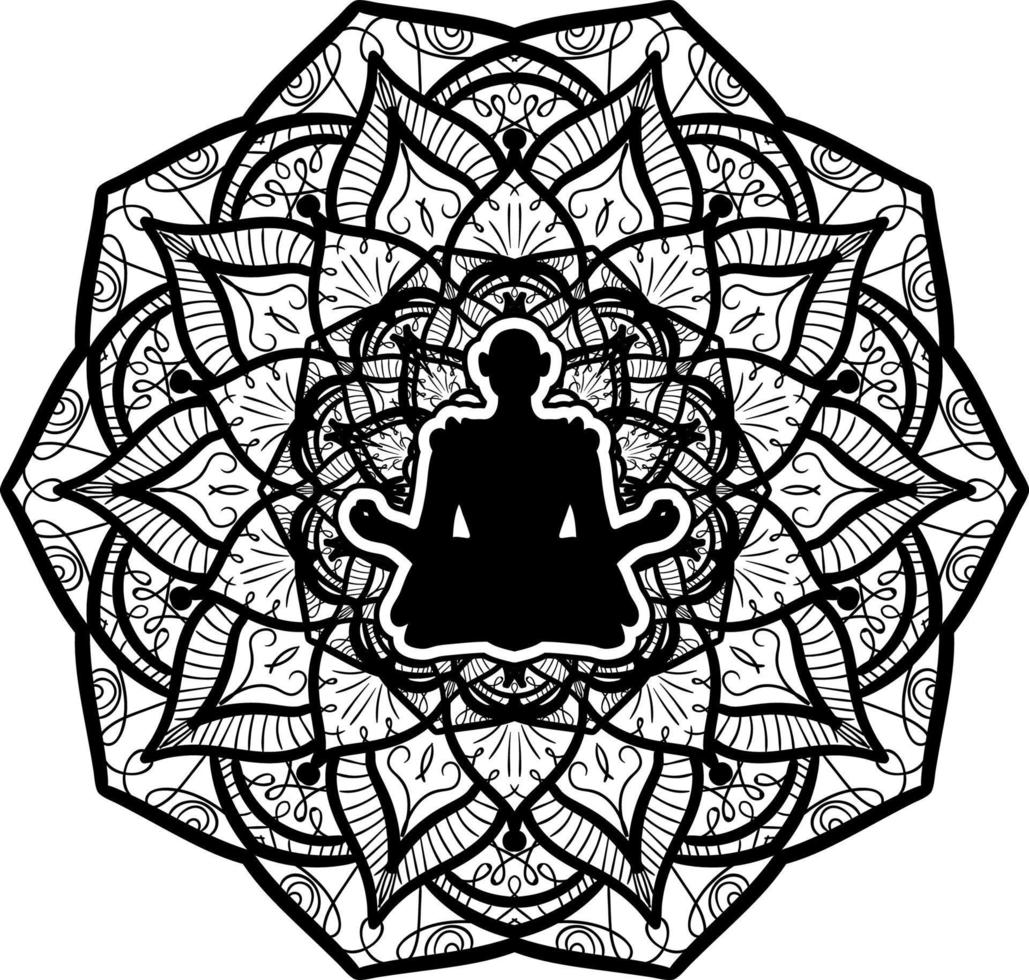 Yoga, oriental culture vector illustration