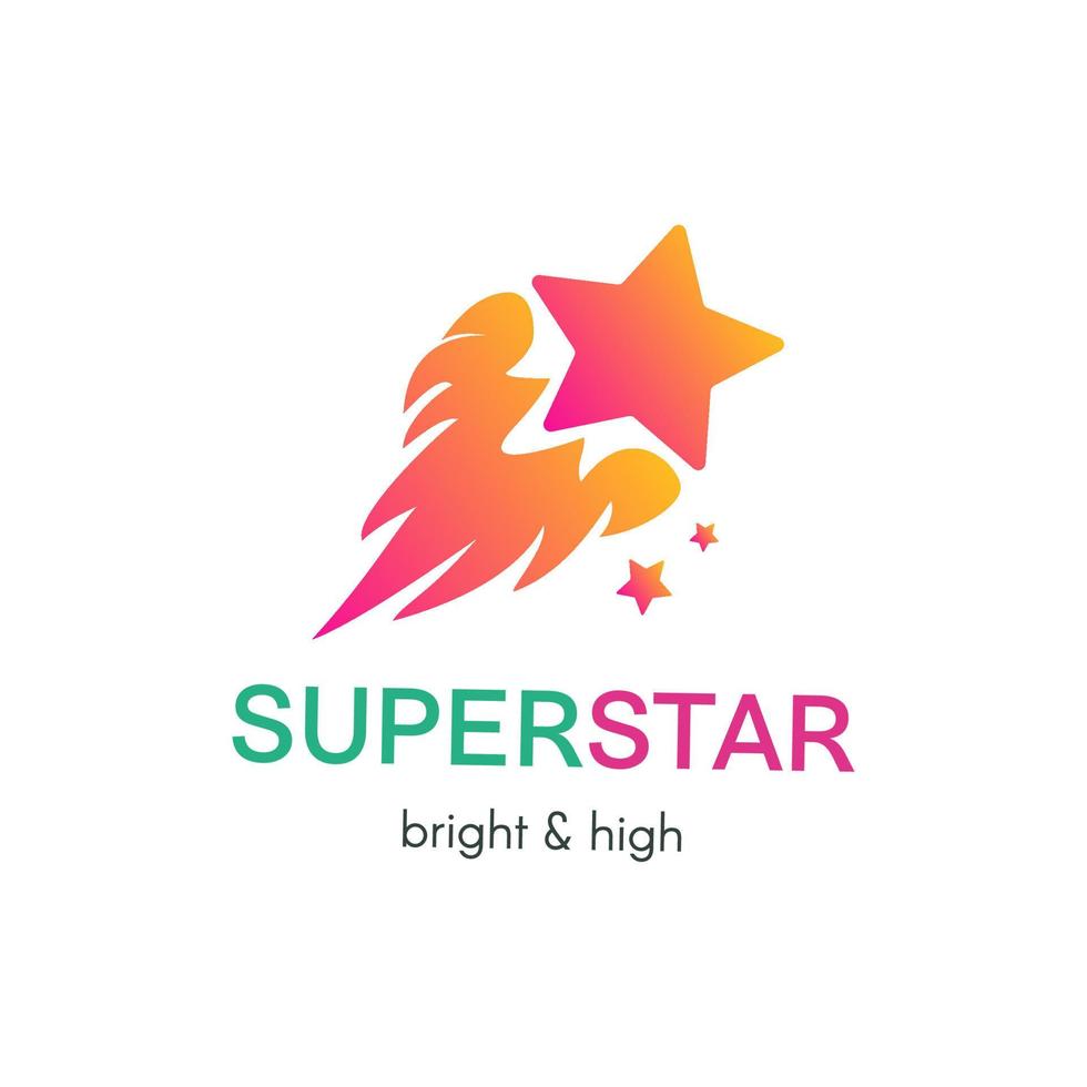 Flying star simple vector logo concept