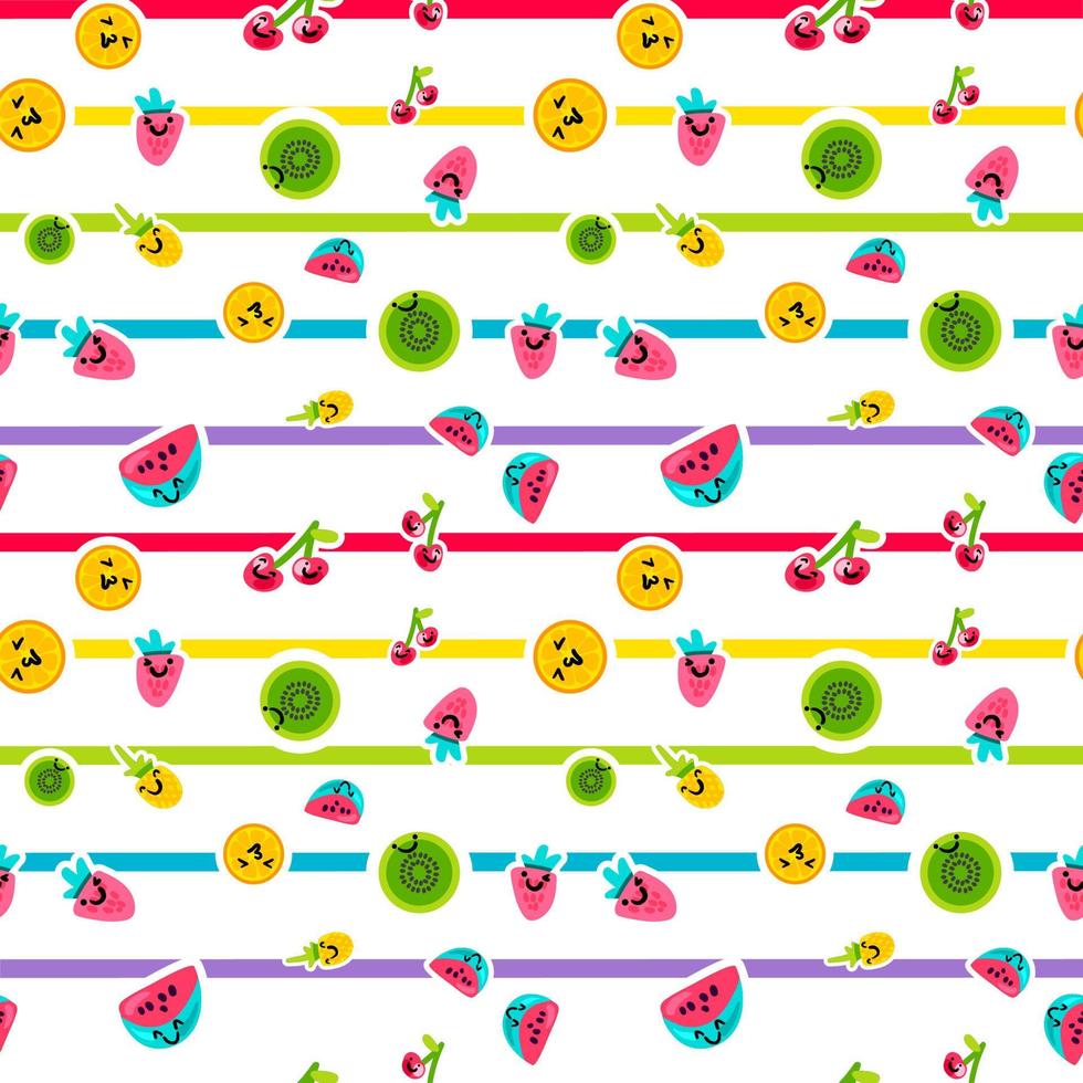 Summer Fruits Patterns vector