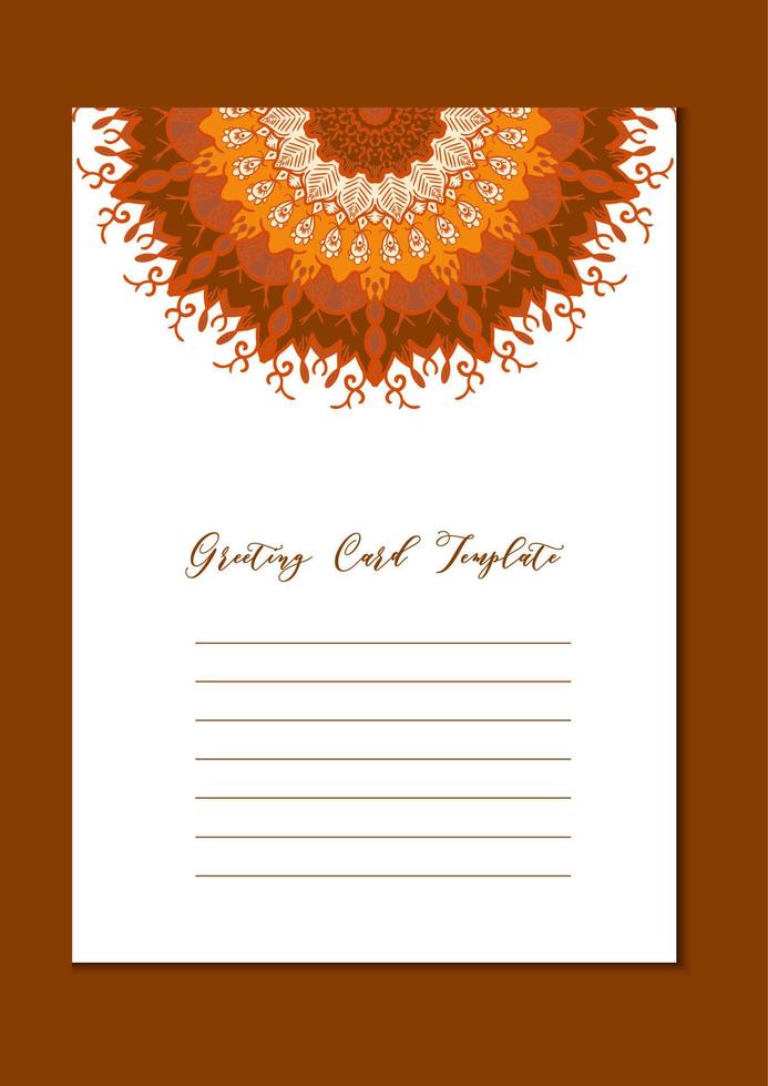 Mandala oriental template card vector