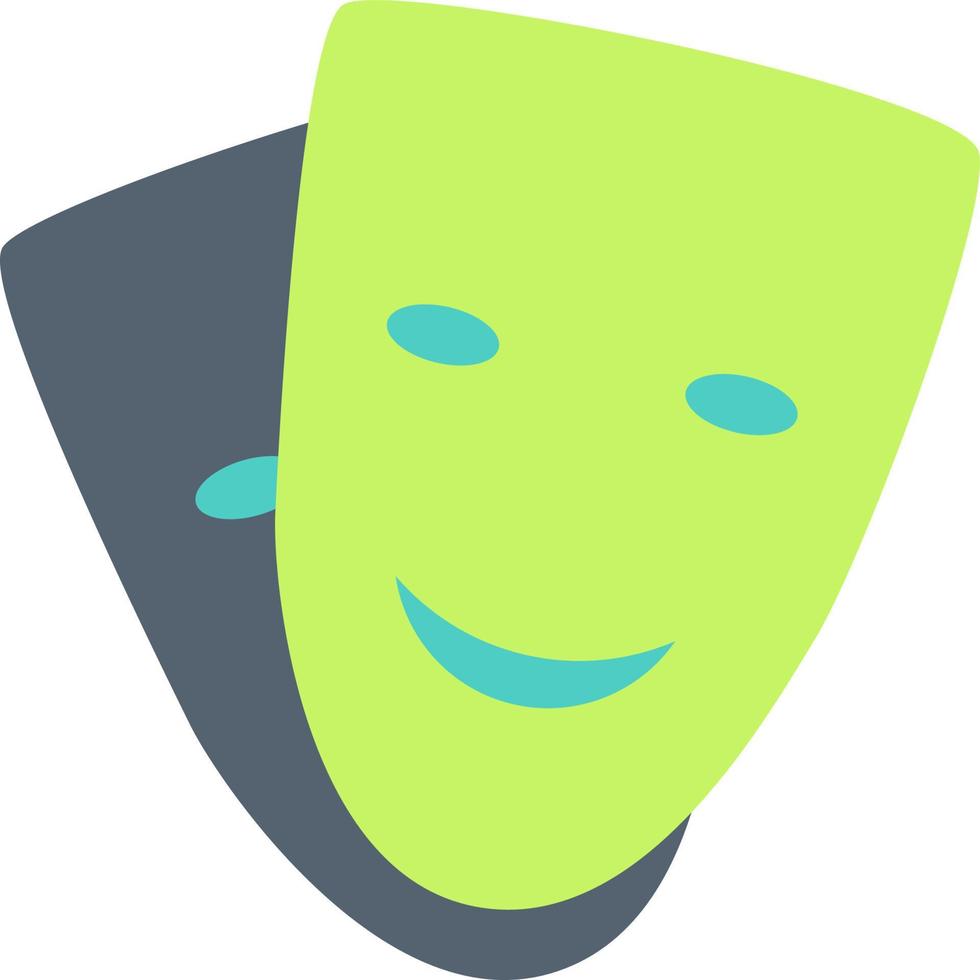 Tragedy and comedy mask flat vector icon