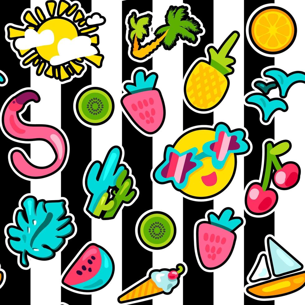 Tropical summer color seamless pattern vector