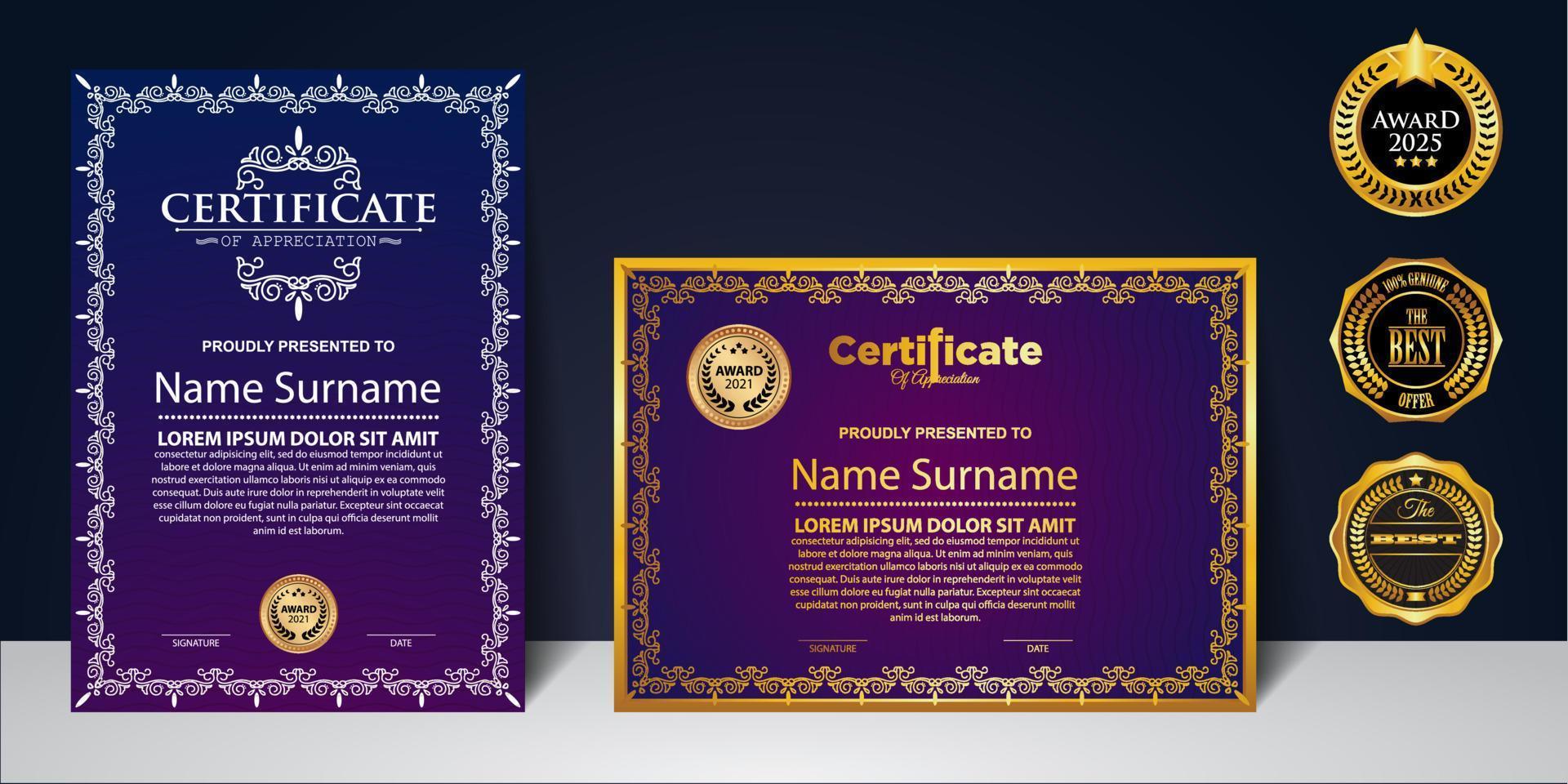 Modern Design Certificate layout concept. Simple elegant and luxurious elegant modern design diploma background vector award certificate template